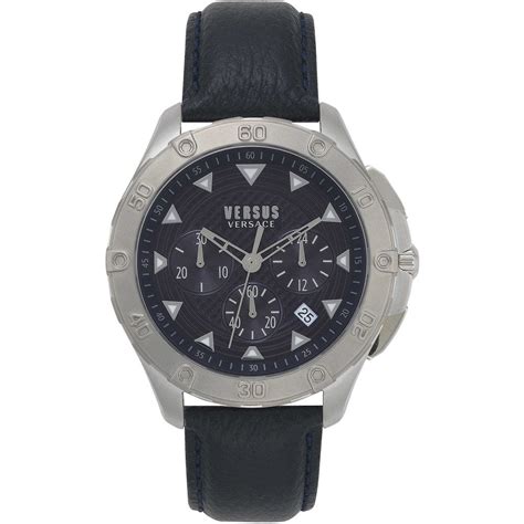 versus versace blue watch|Versace leather watch.